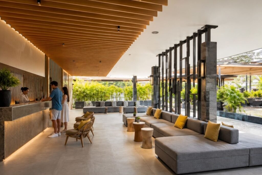 Reception area at Stay Wellbeing & Lifestyle Resort in Phuket, Thailand