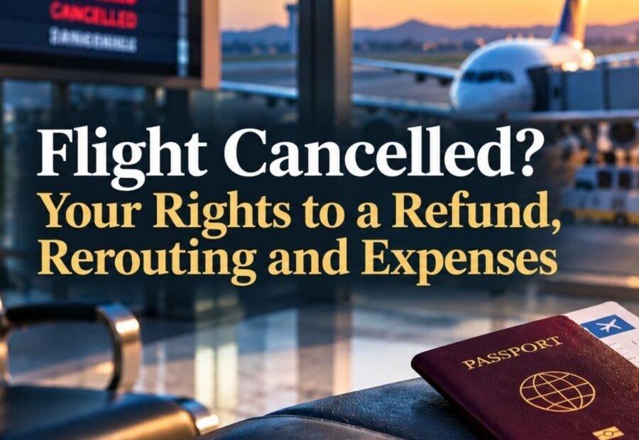 Cancelled flight rights to a refund, rerouting and expenses